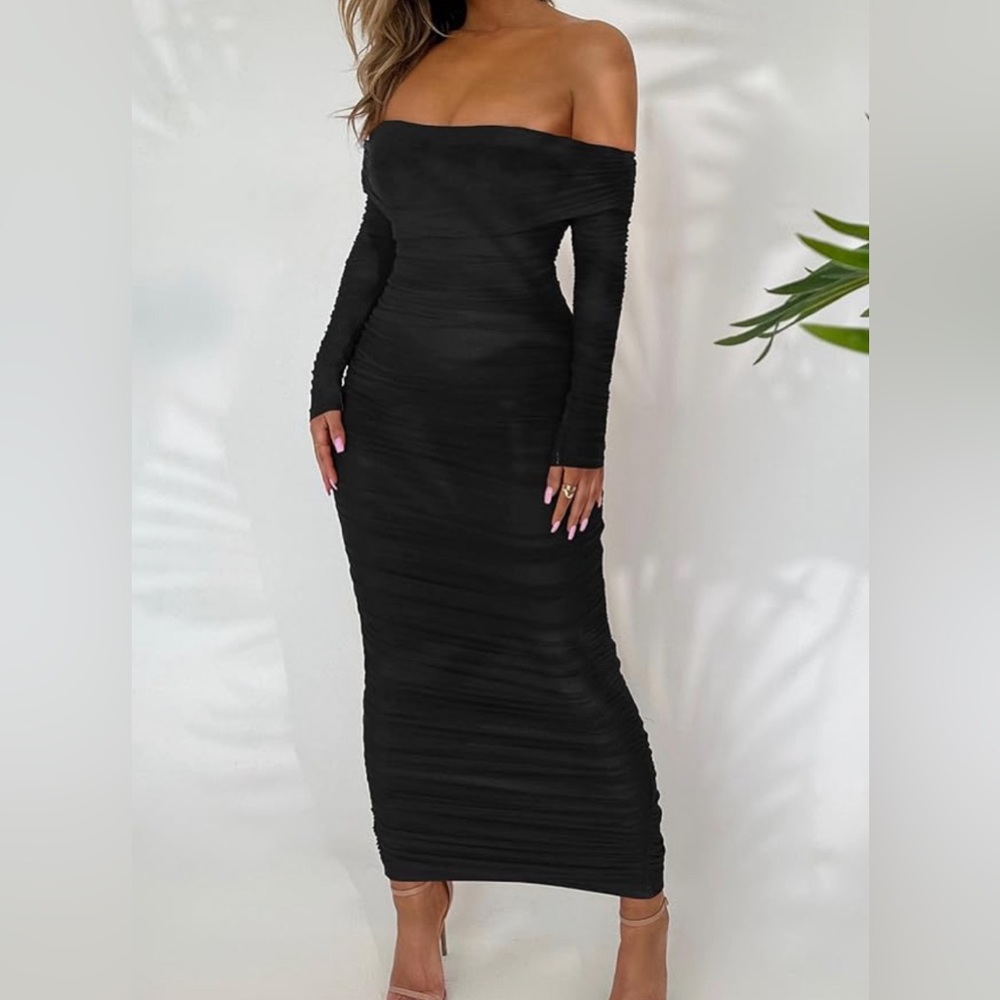 Black midi cocktail dress